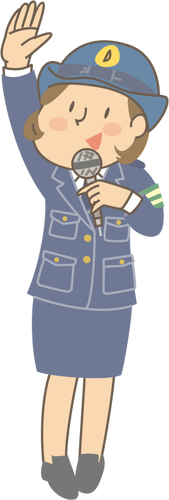 Policewoman With Microphone Clipart