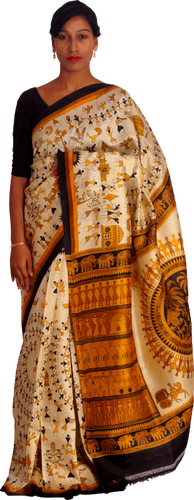 Woman In Colorful Sari Clipart