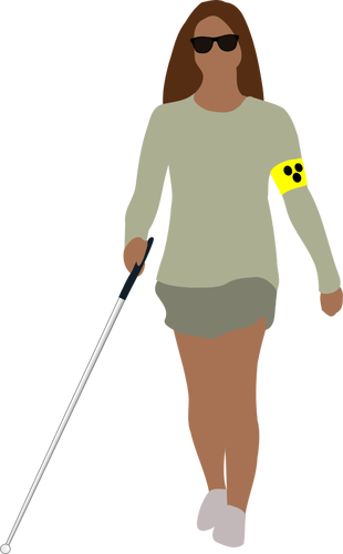 Of A Blind Woman Walking Clipart
