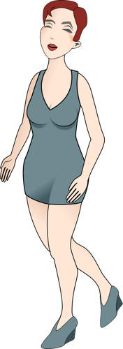 Of Woman Walking In High Hils Clipart