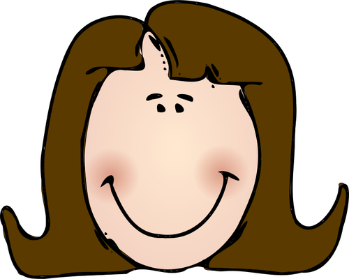 Long Haired Woman Smiling Clipart