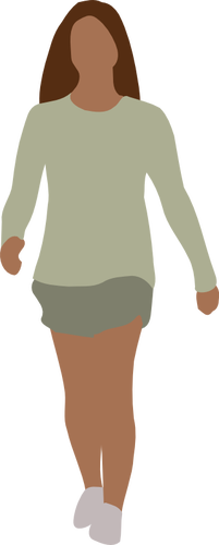 Faceless Woman Walking Clipart