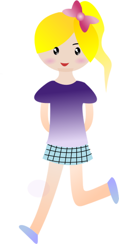 Younger Woman Jogging Clipart
