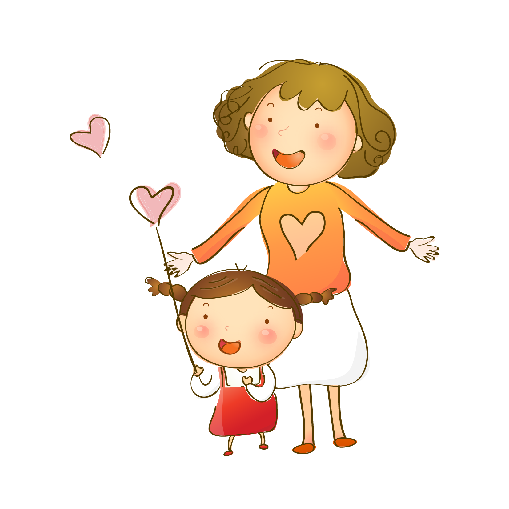 Woman Mothers Material Illustration Day Characters Child Clipart