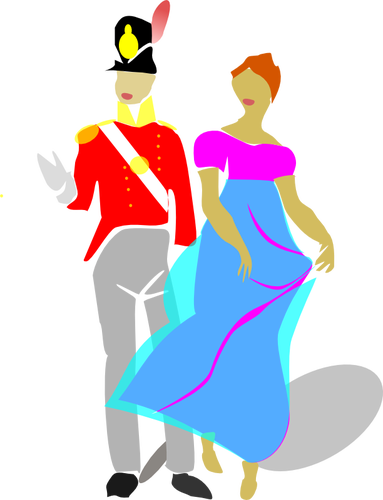 Of Man And Woman Dancing Clipart