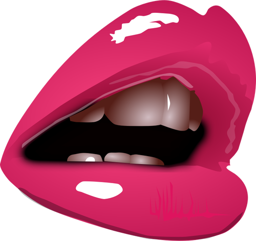 Woman Lips With Lipstick Close Up Clipart