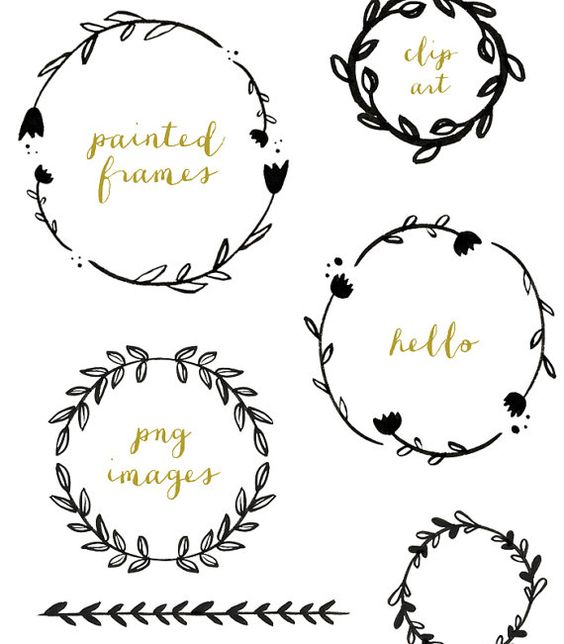 Handpainted Branches Wreath And Wreaths Hd Photo Clipart
