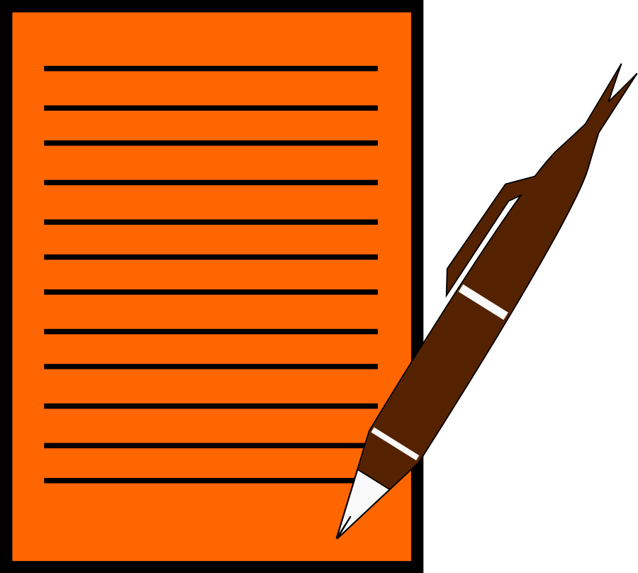Pen Writing On Paper Cartoon Png Images Clipart