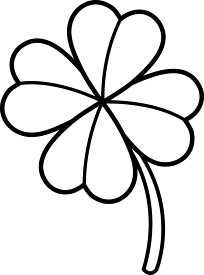 4 Leaf Clover Black And White Clipart