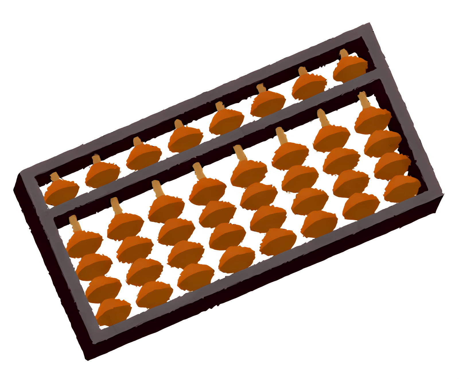 Large abacus with rows of numbers, sticks aligned Clipart