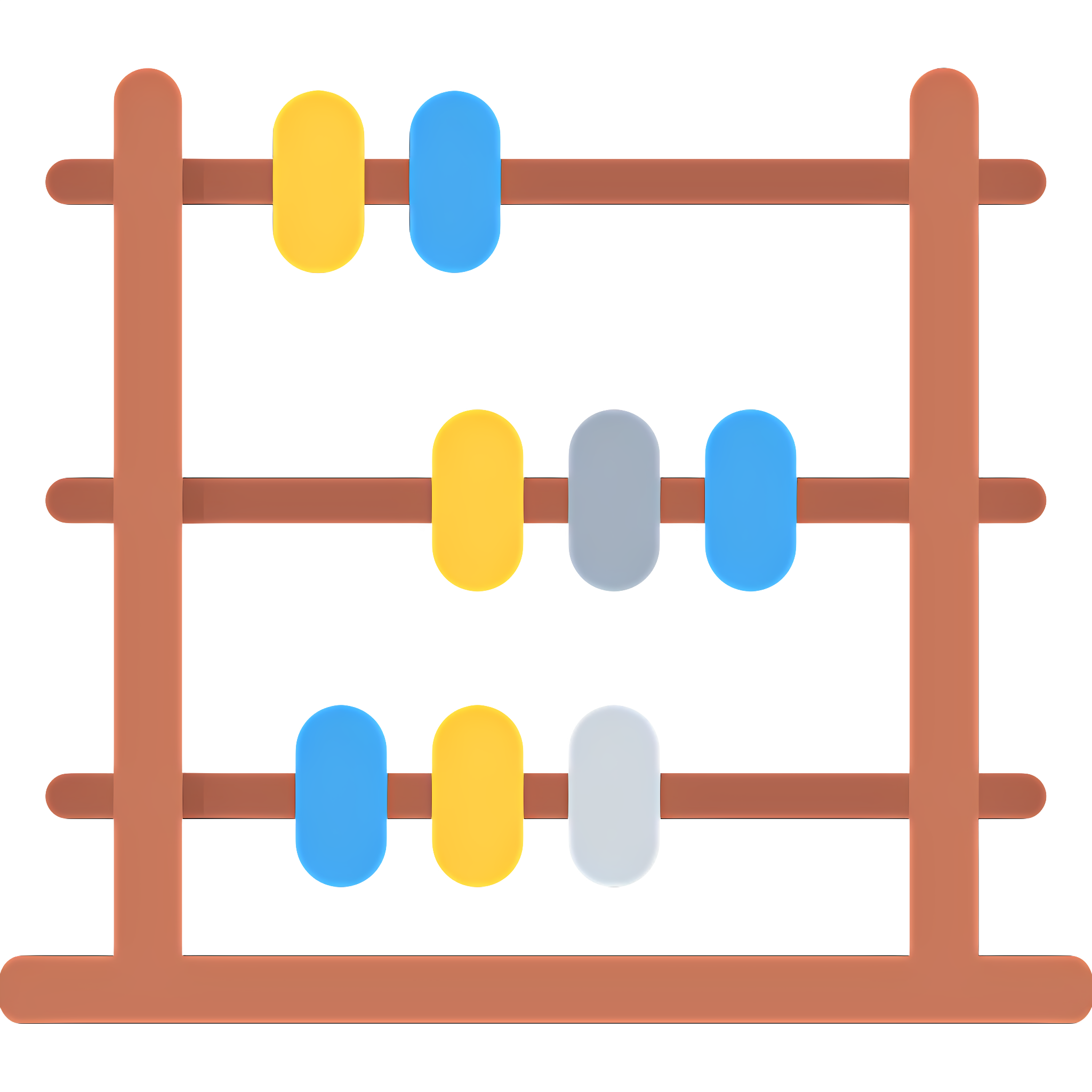 Wooden abacus with 5 colored beads for counting Clipart