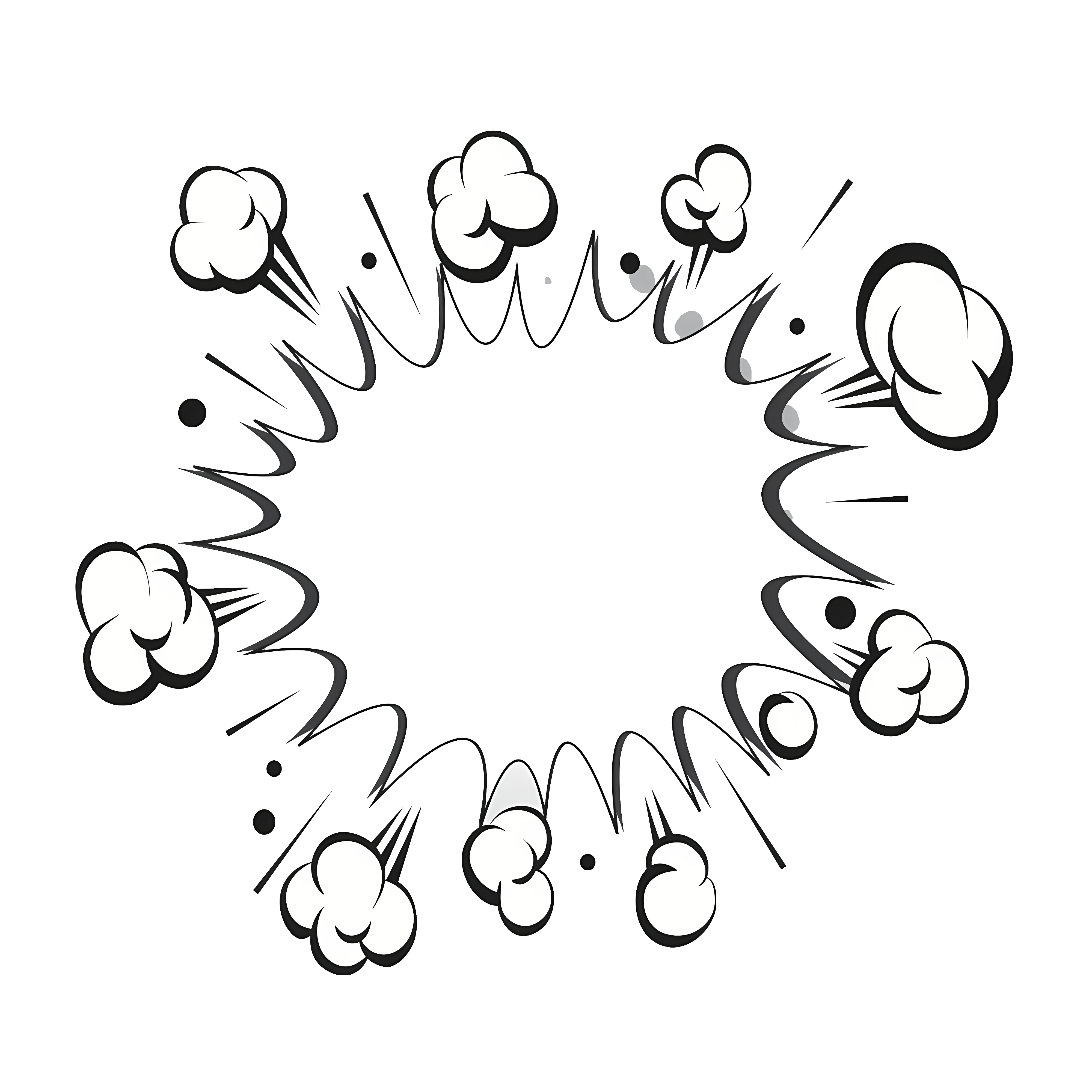 Monochrome bubble explosion in comic book style Clipart