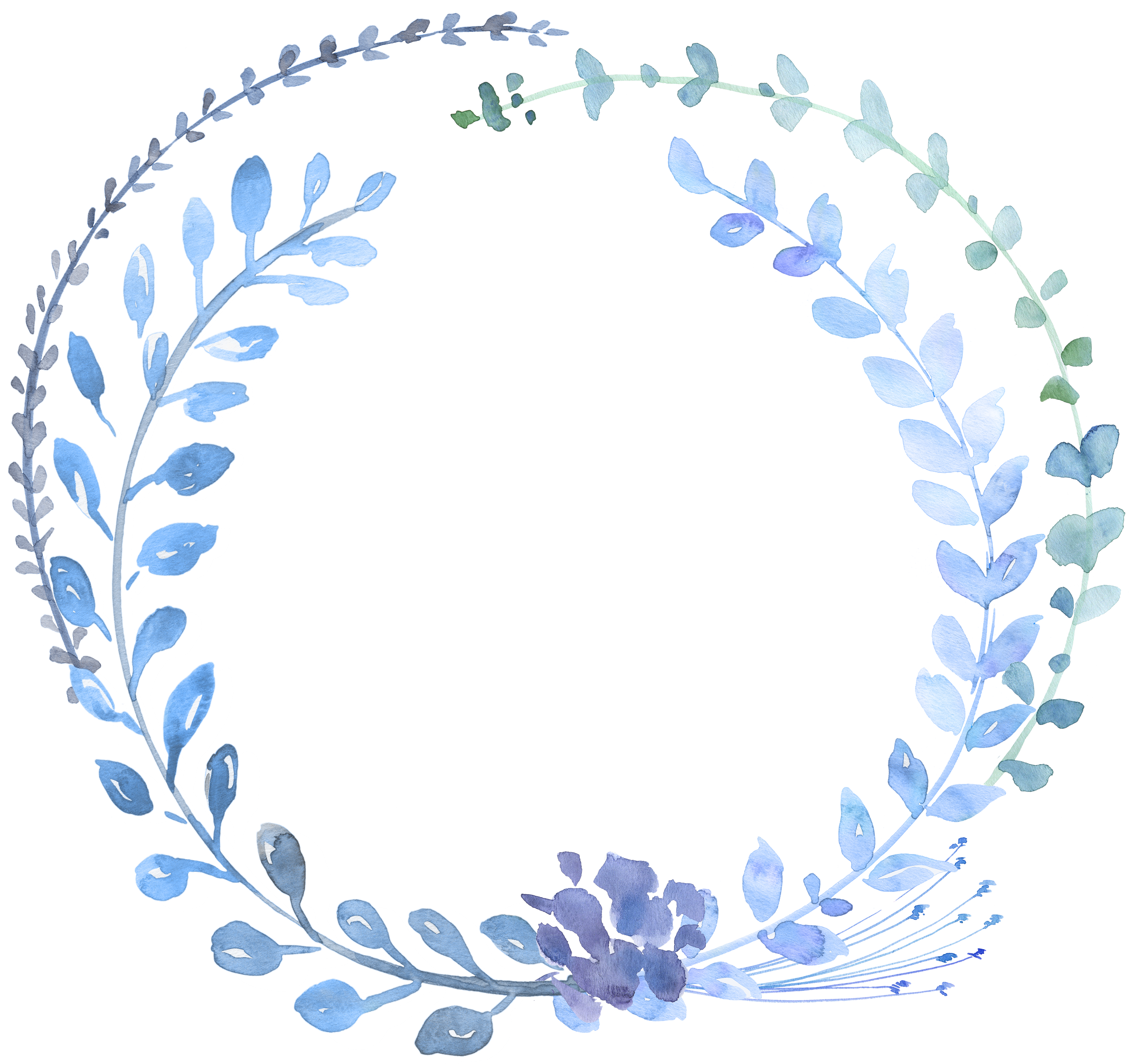 Watercolor Wreath Flower Clipart