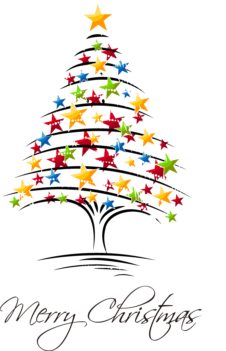 Christmas Tree Line Drawing Clipart