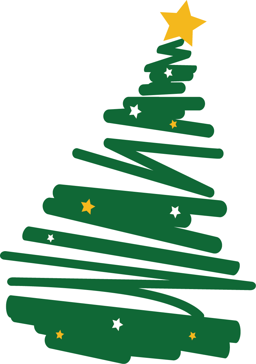 Christmas Tree Line Clipart