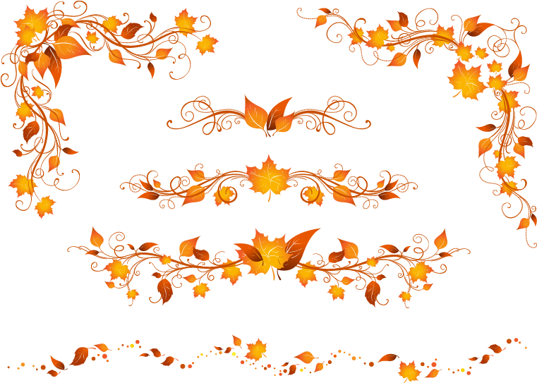 Flower Border Autumn Border Clipart