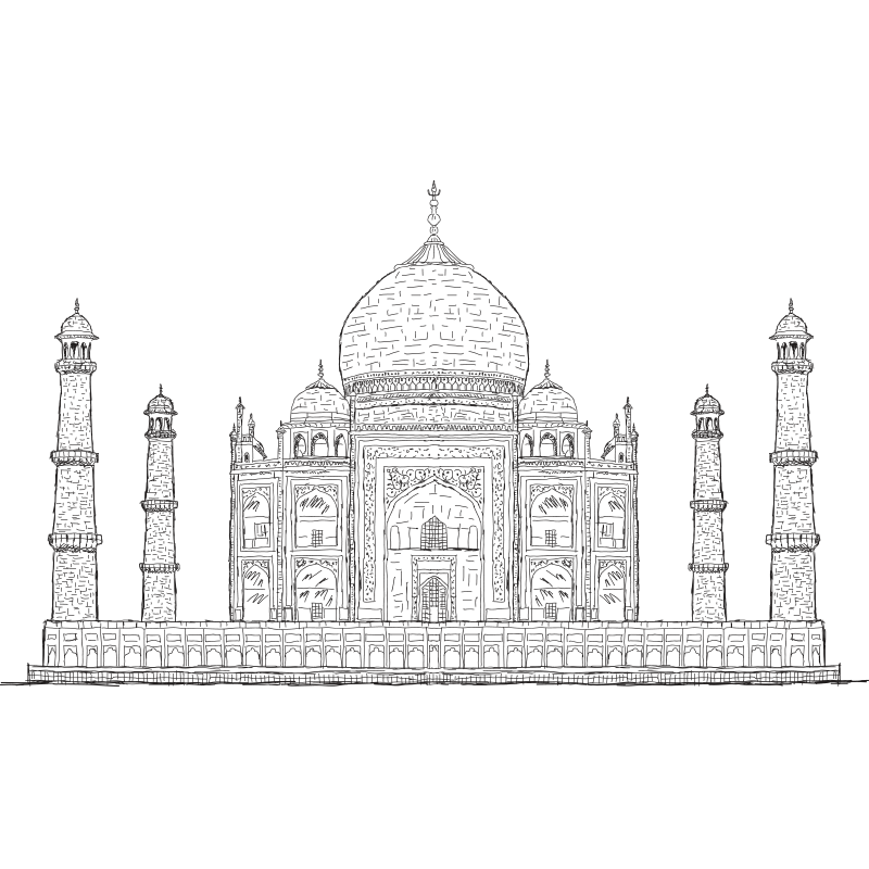 Taj Mahal Drawing Clipart