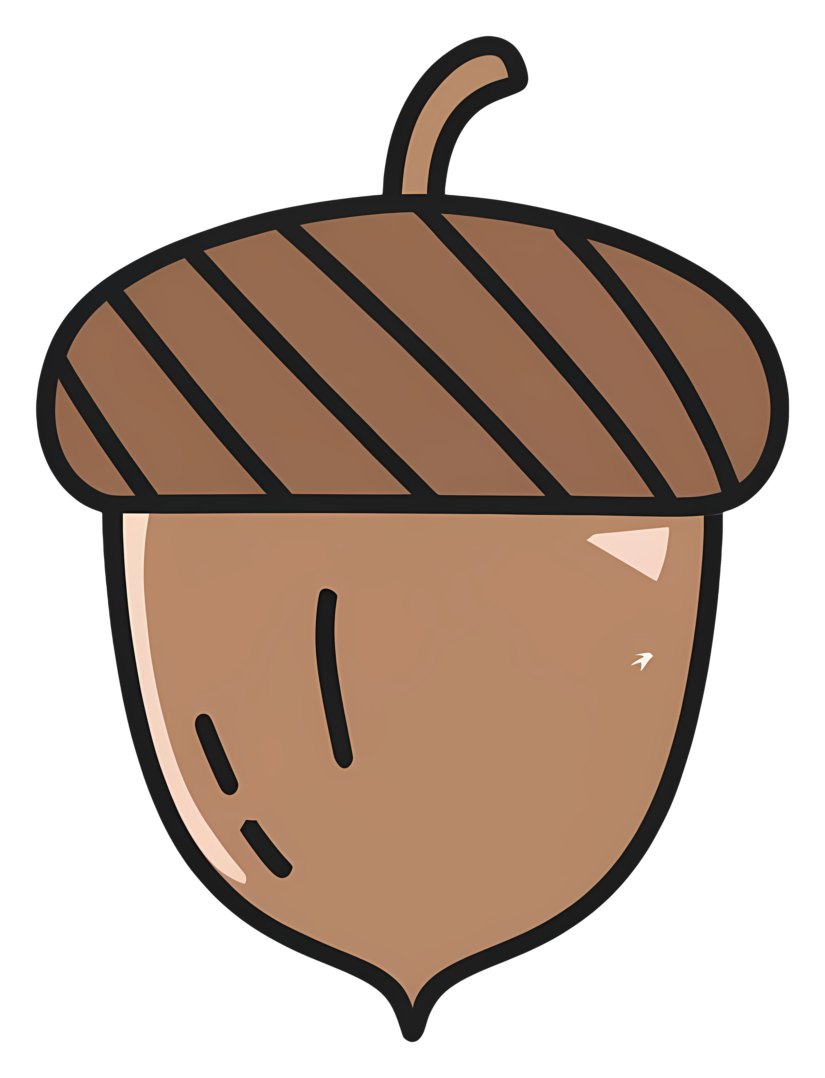 Brown acorn with natural appearance; not human Clipart