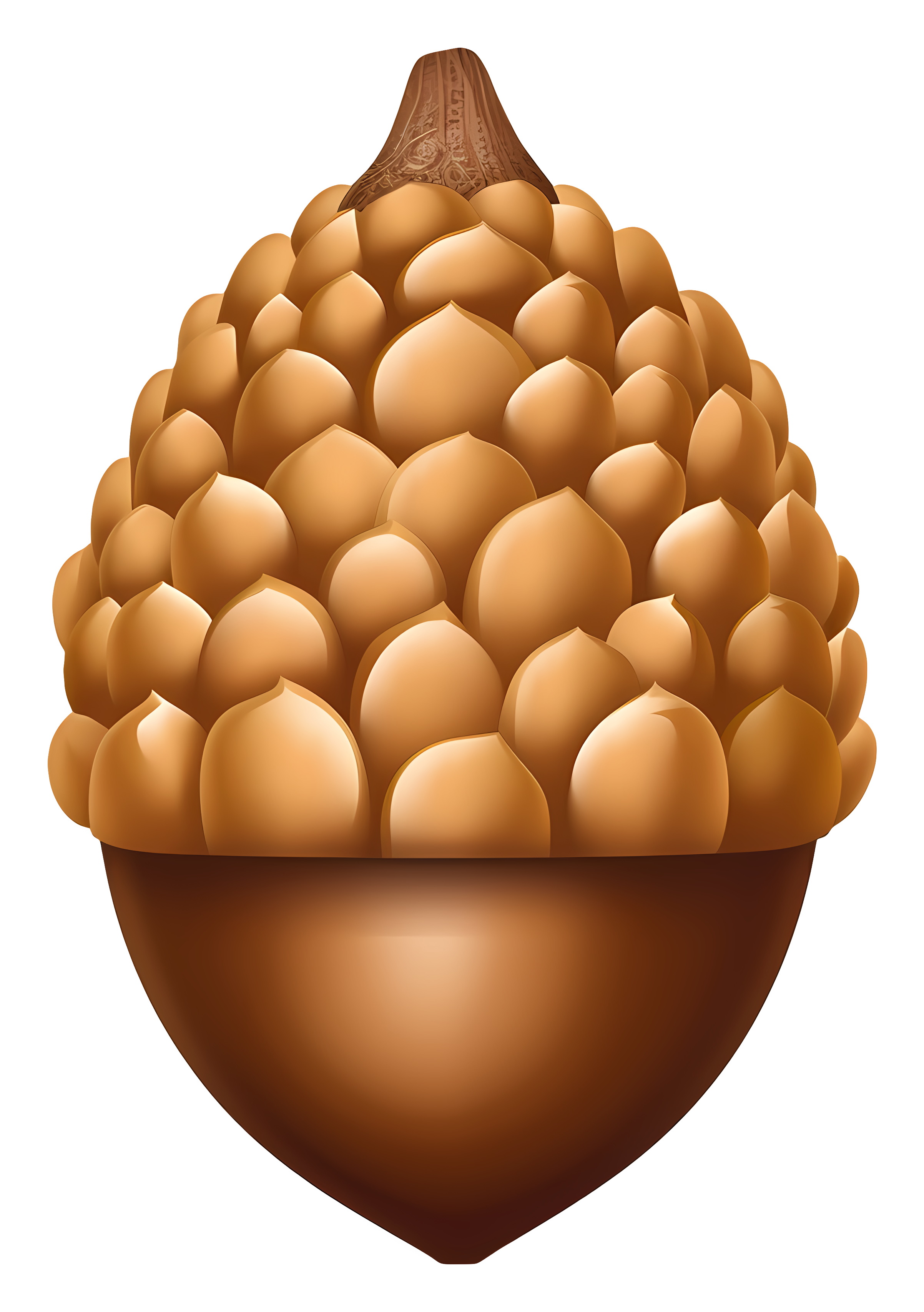 Close-up of shiny, hollowed-out brown acorn Clipart