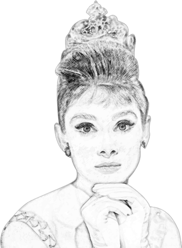 Audrey Hepburn Sketch Clipart