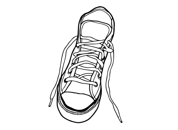Sneakers Line Art Clipart