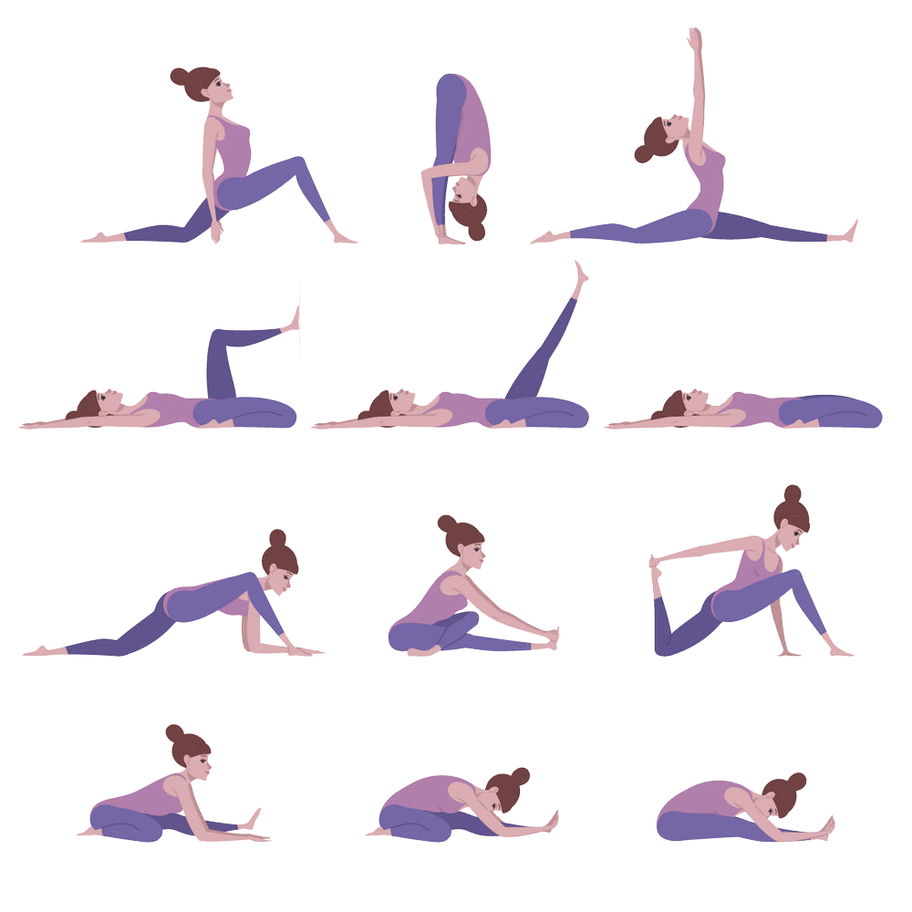 physical fitness purple violet stretching joint Clipart