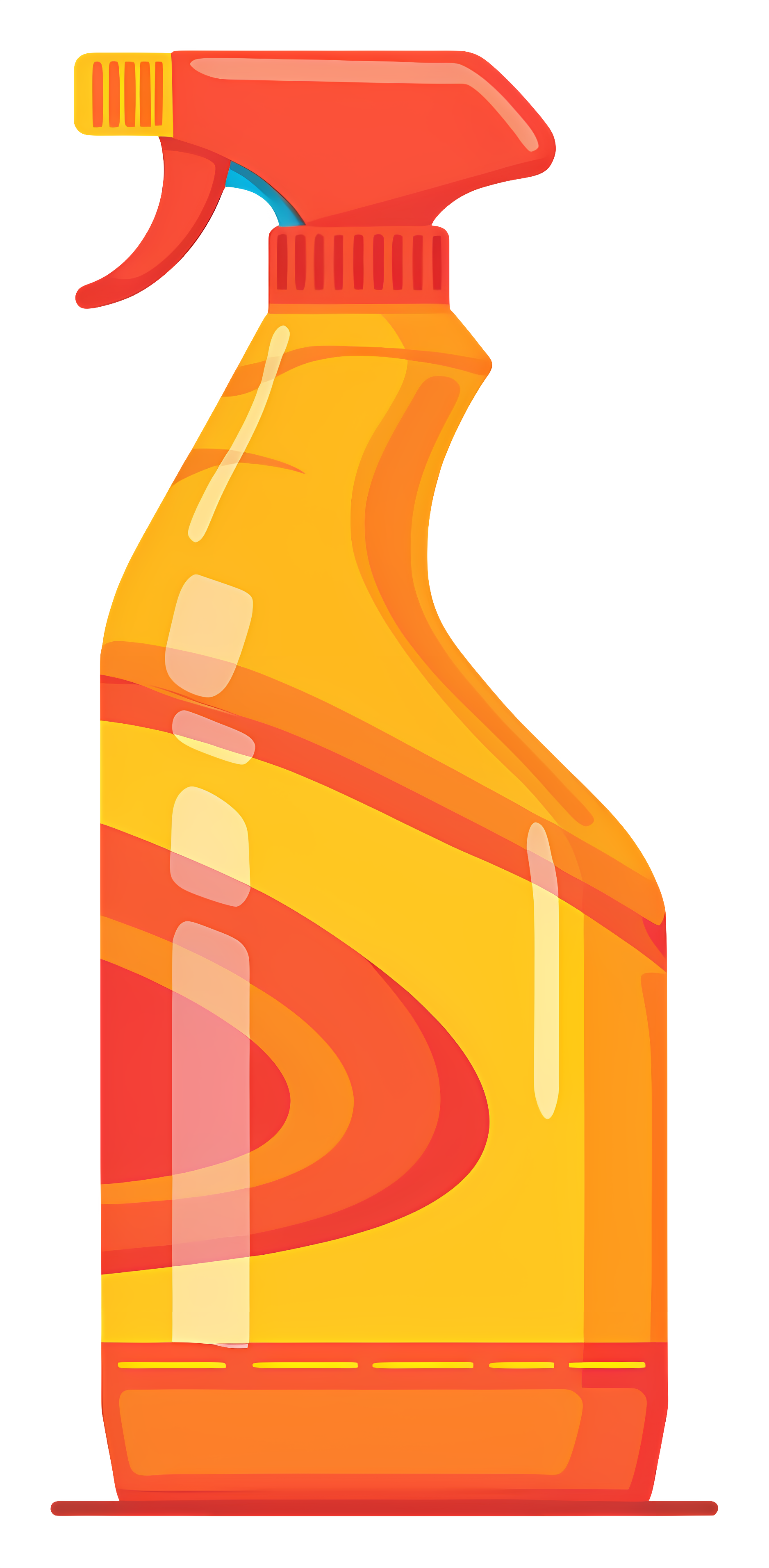 Translucent plastic bottle with orange cleaning liquid Clipart