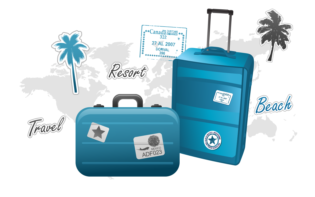 Travel Blue Background Clipart