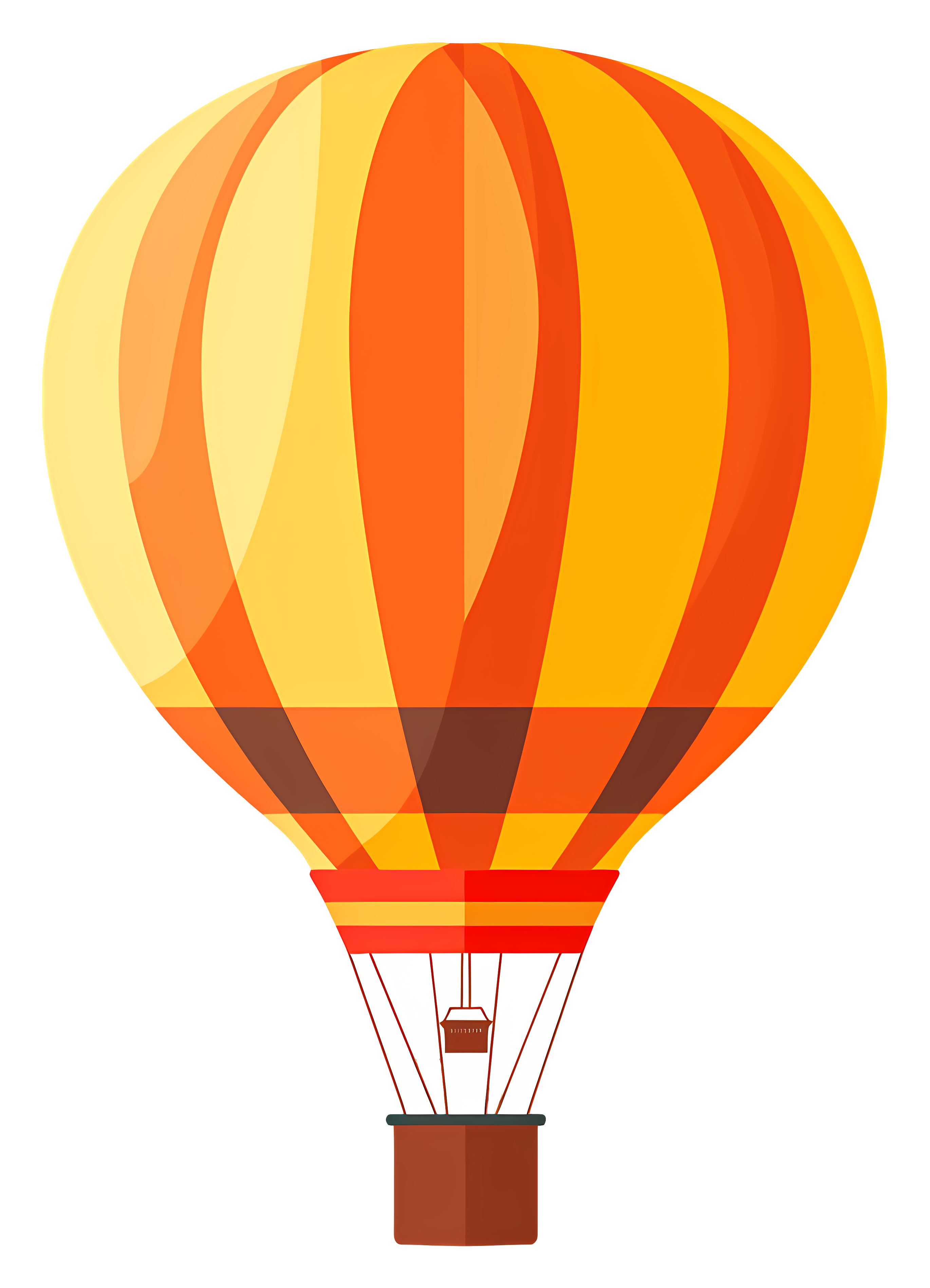 Yellow hot air balloon floating in sky Clipart