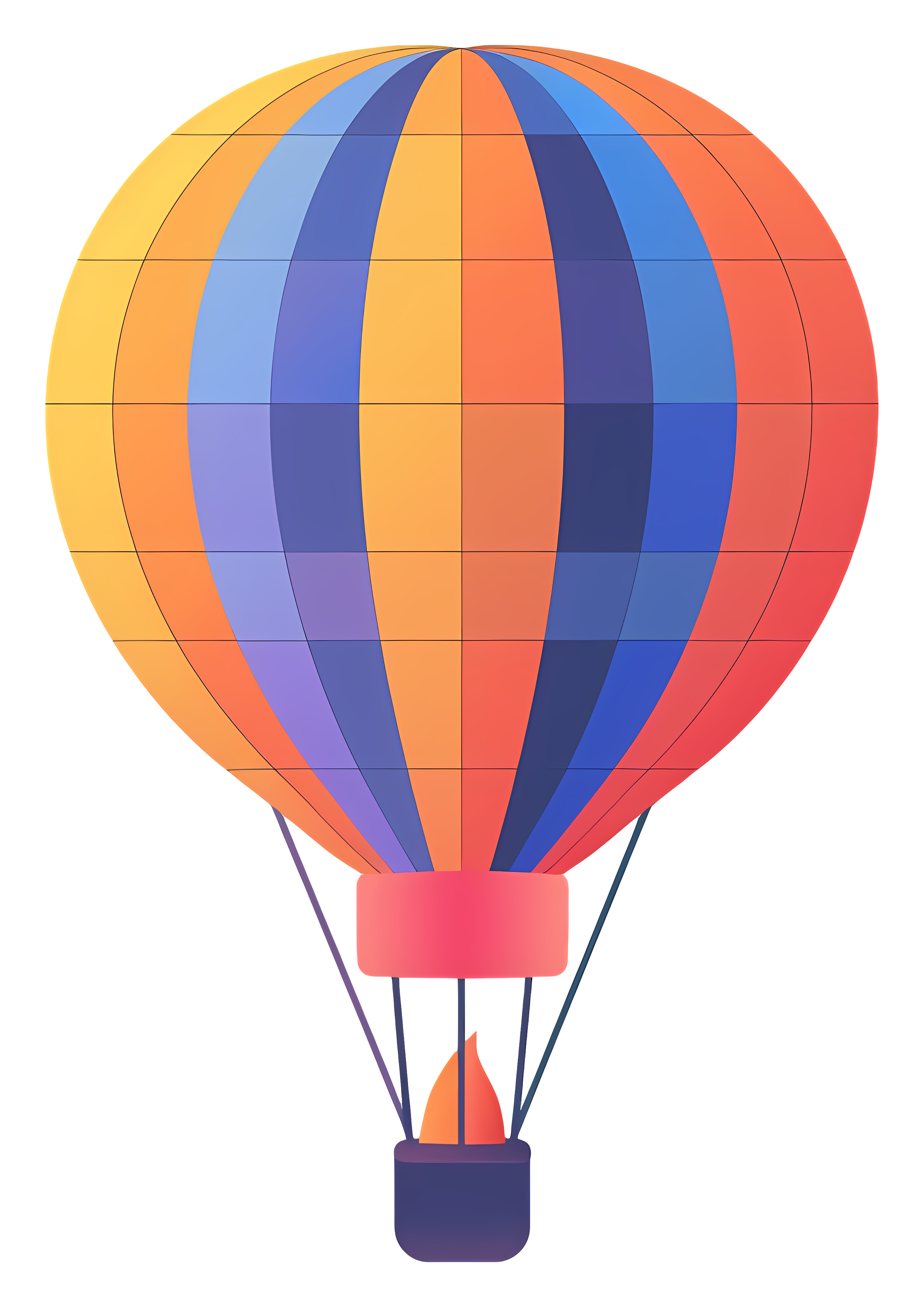 Colorful hot air balloon in sky Clipart