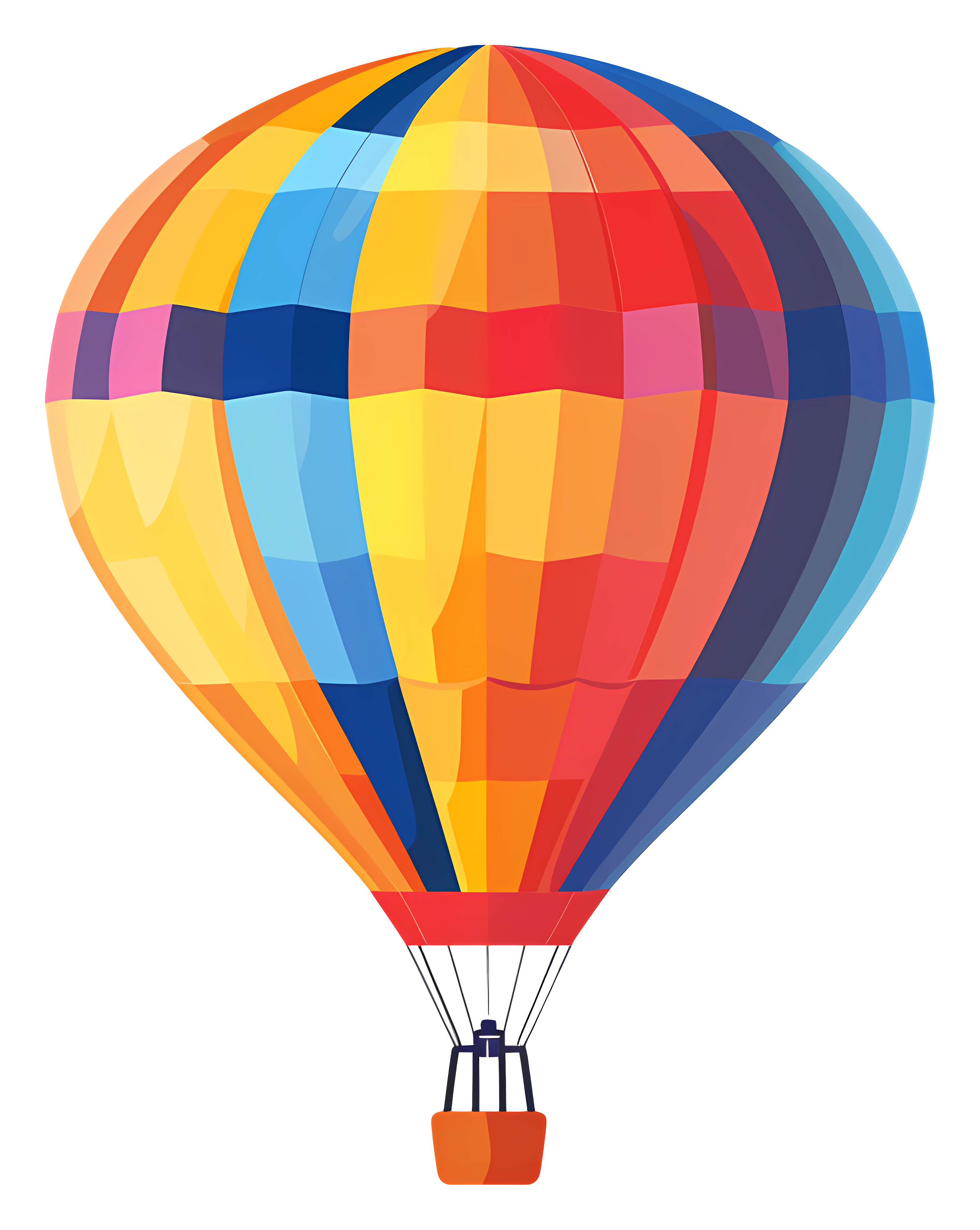 Colorful hot air balloon floating in sky Clipart