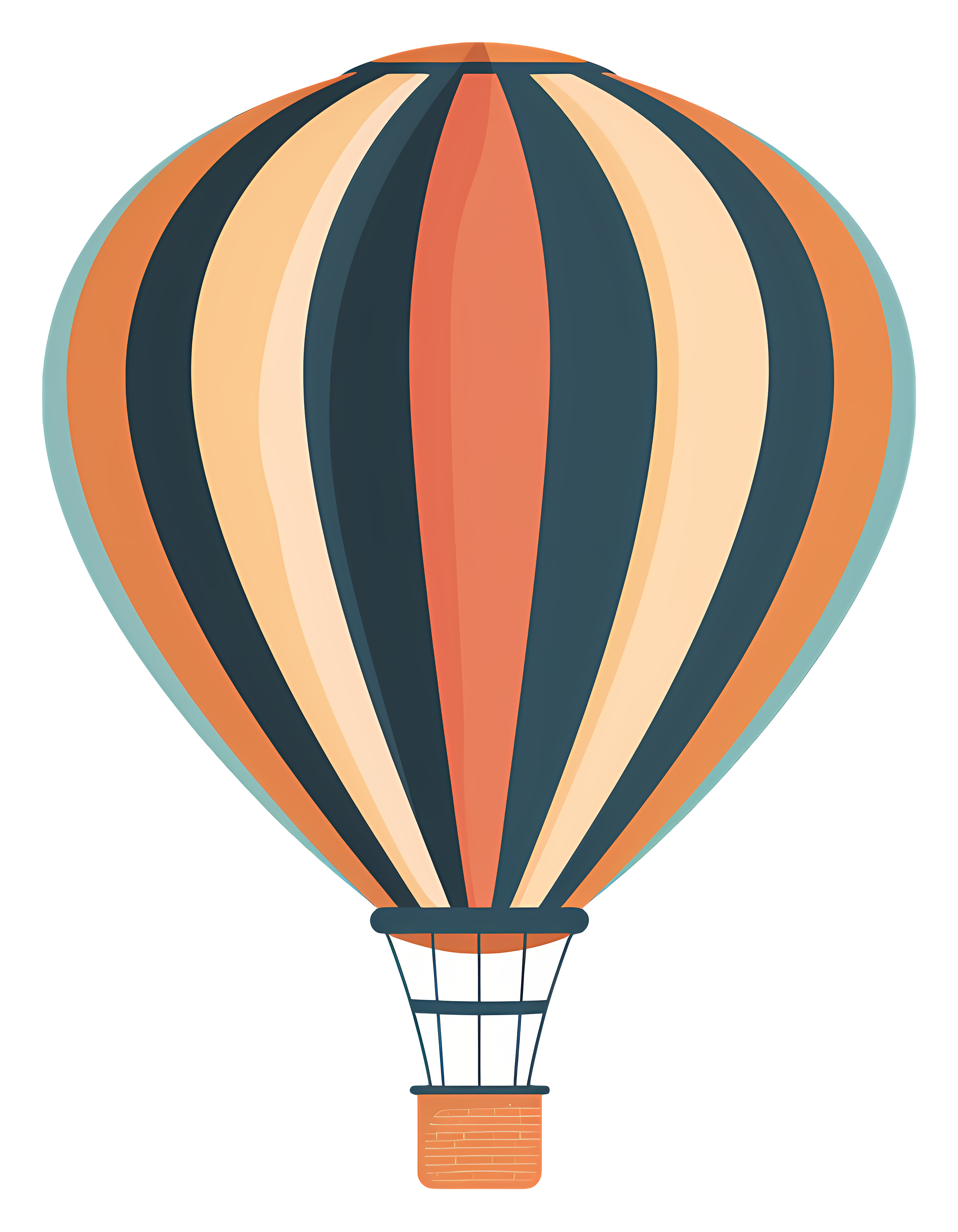 Simple, minimalistic hot air balloon design Clipart