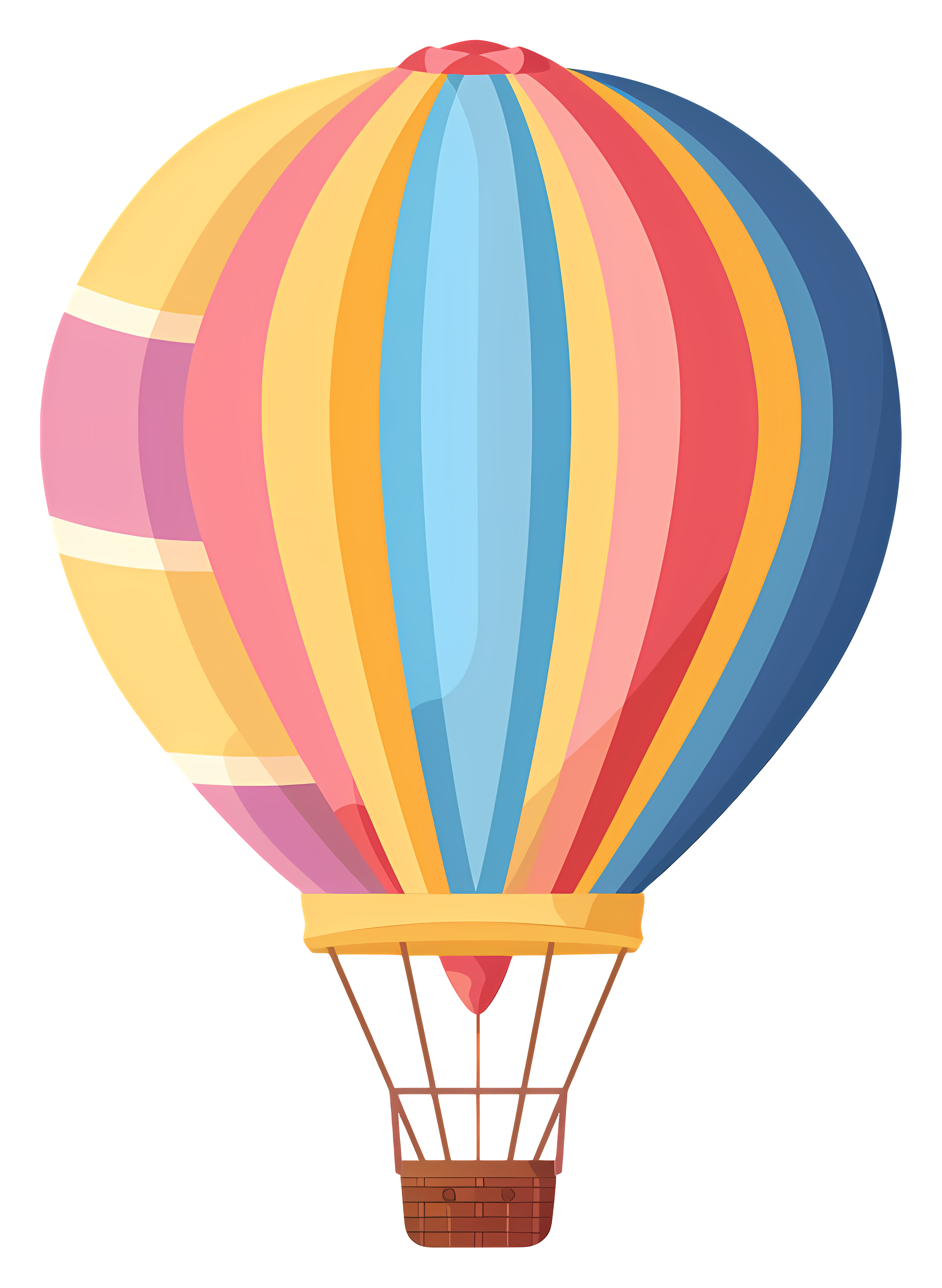 Colorful hot air balloon suspended mid-air Clipart