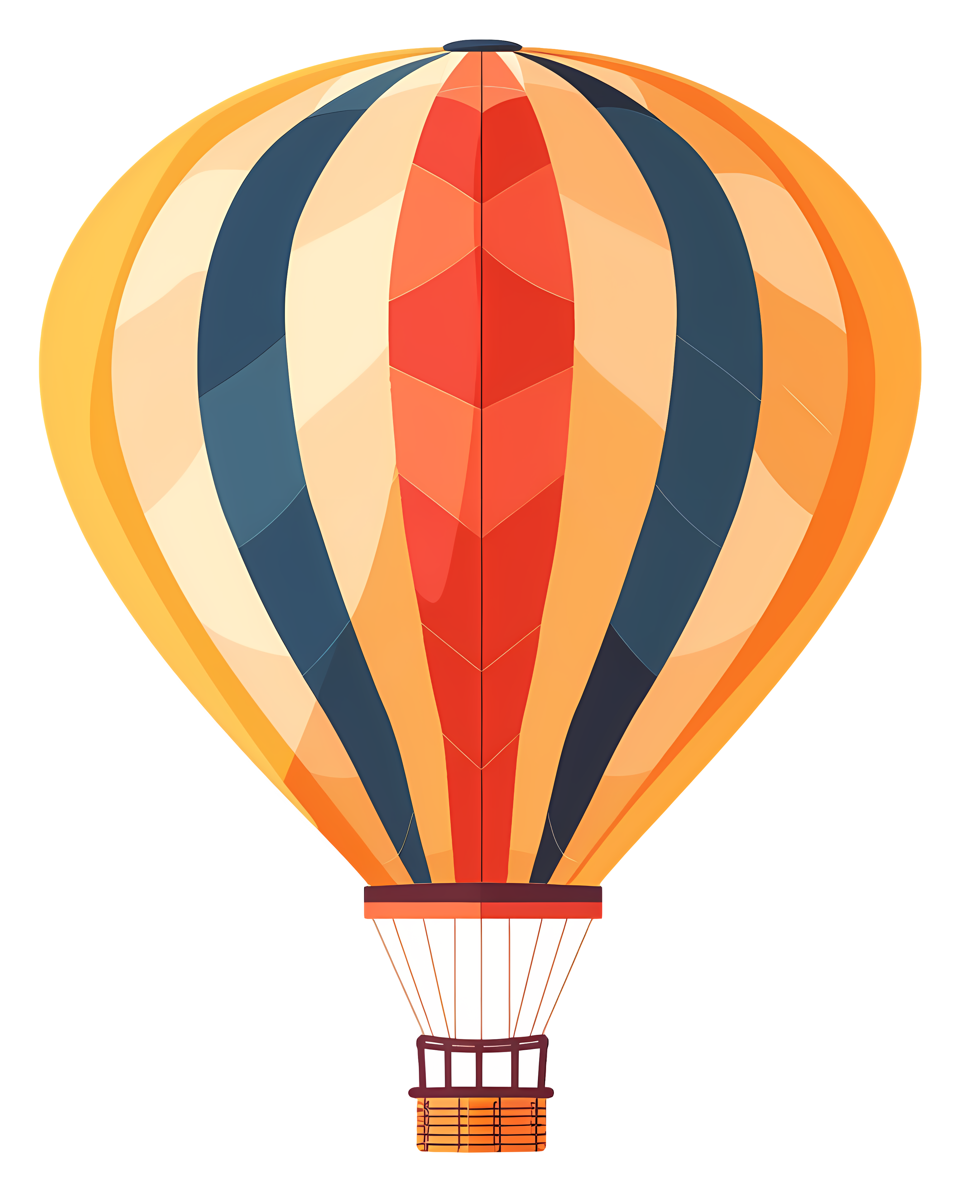 Colorful hot air balloon flying upwards Clipart