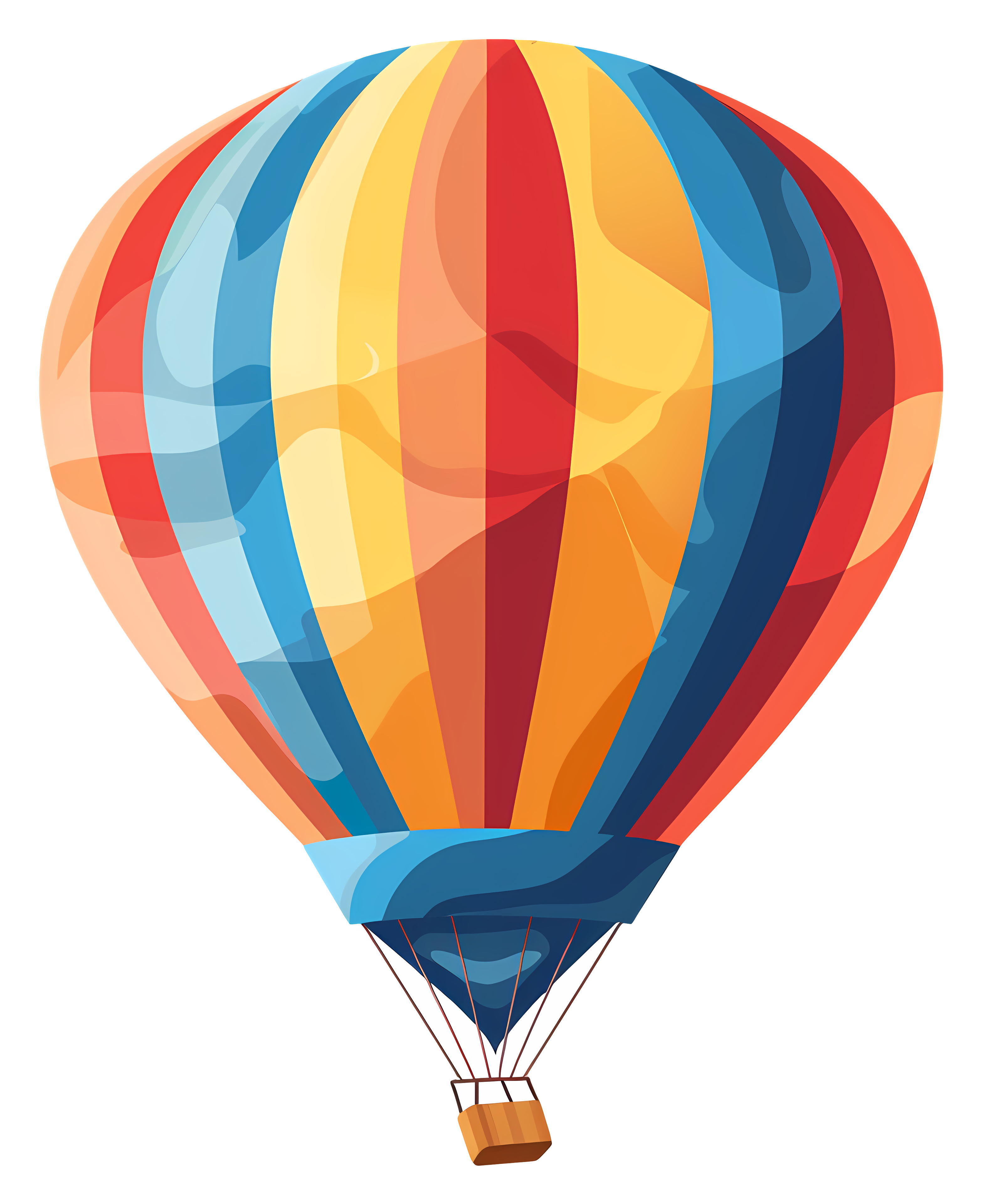 Colorful hot air balloon floating in sky Clipart