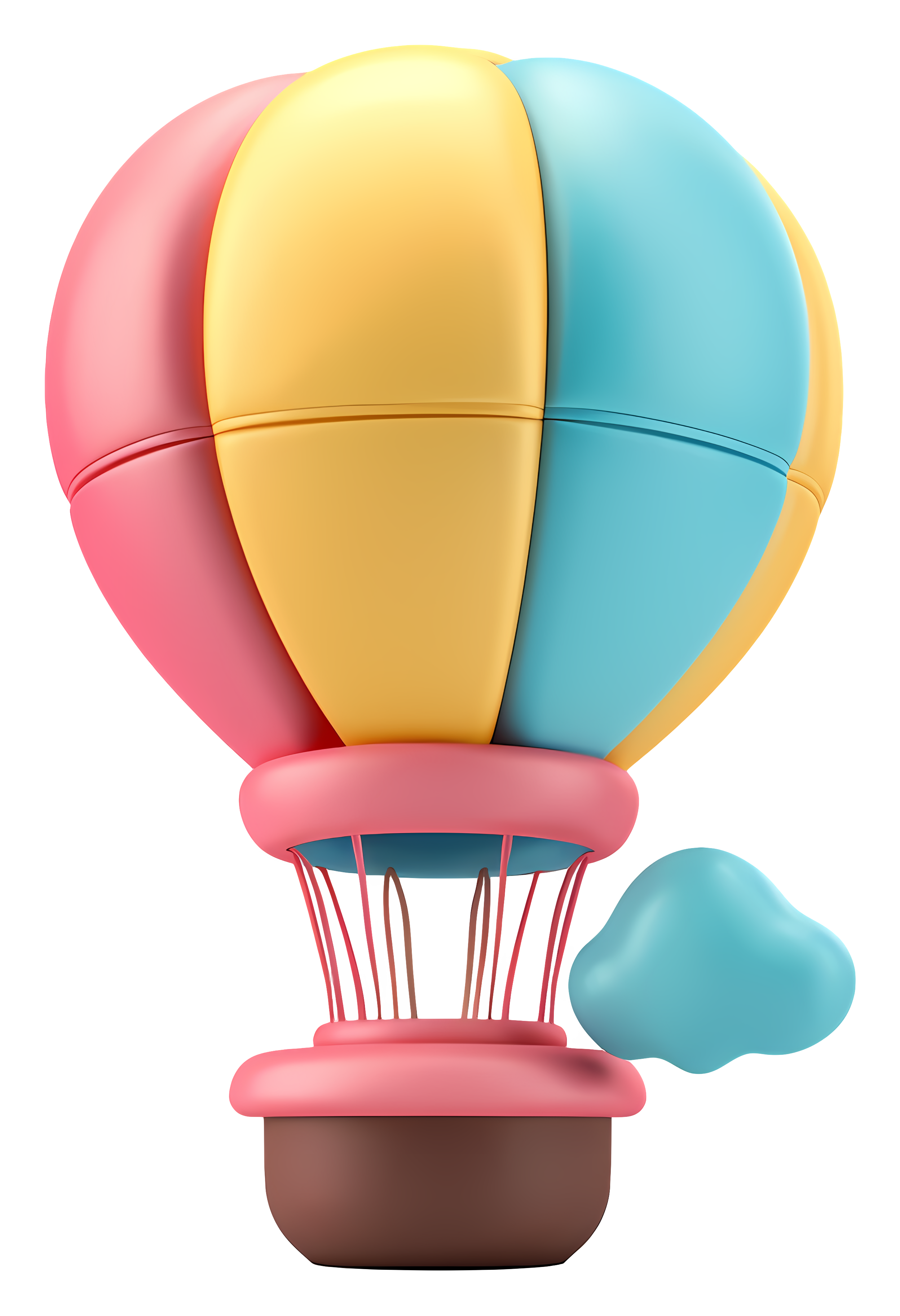 Colorful hot air balloon with clouds peaceful Clipart