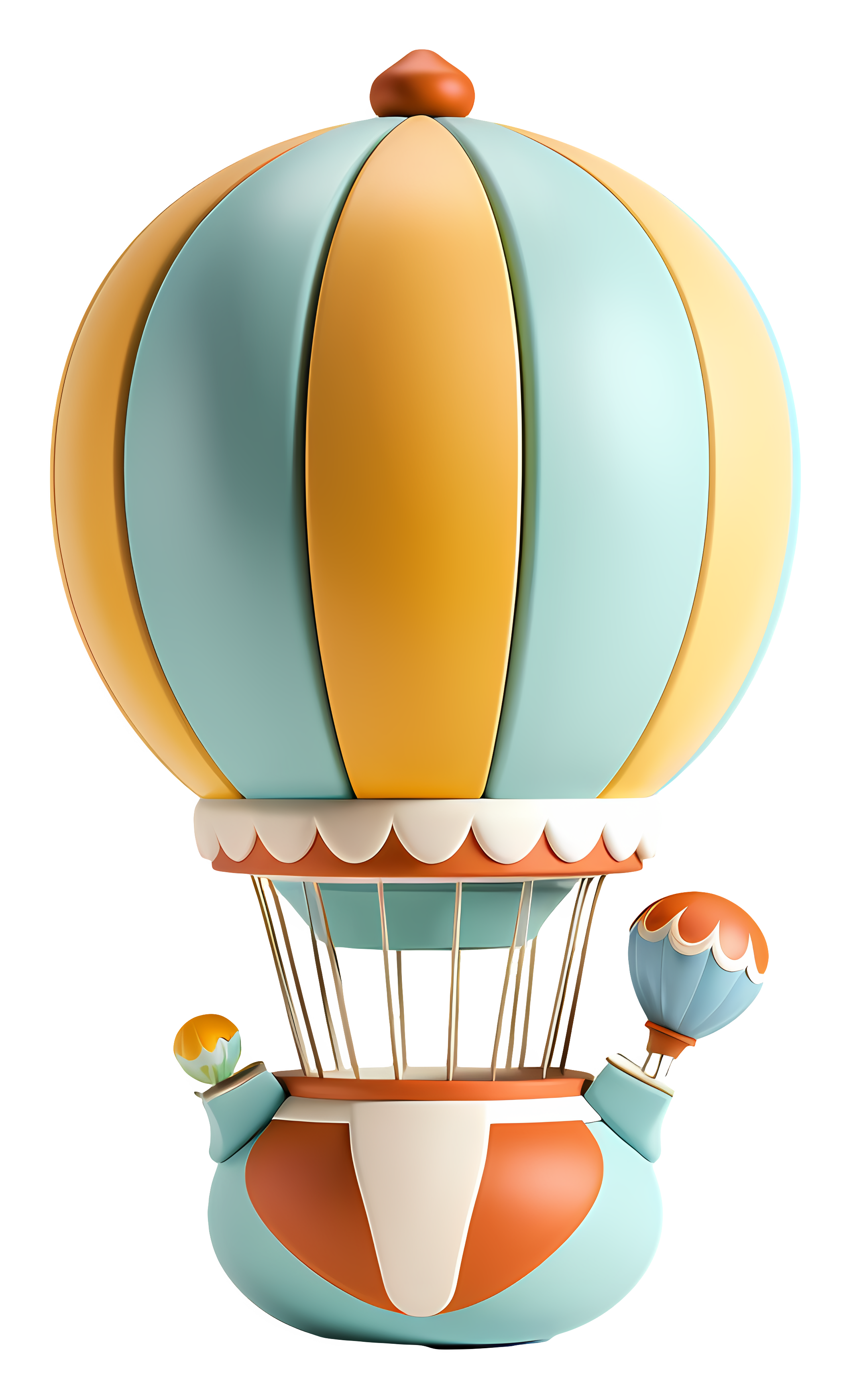 Colorful hot air balloon shaped like vase Clipart
