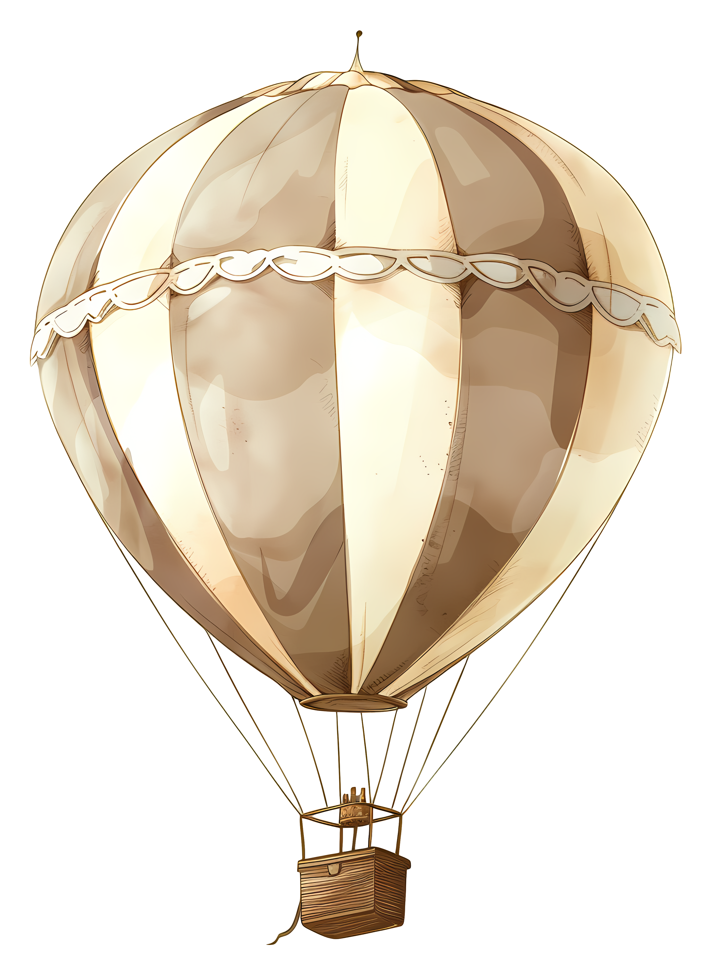 Vintage hot air balloon ride in flight Clipart