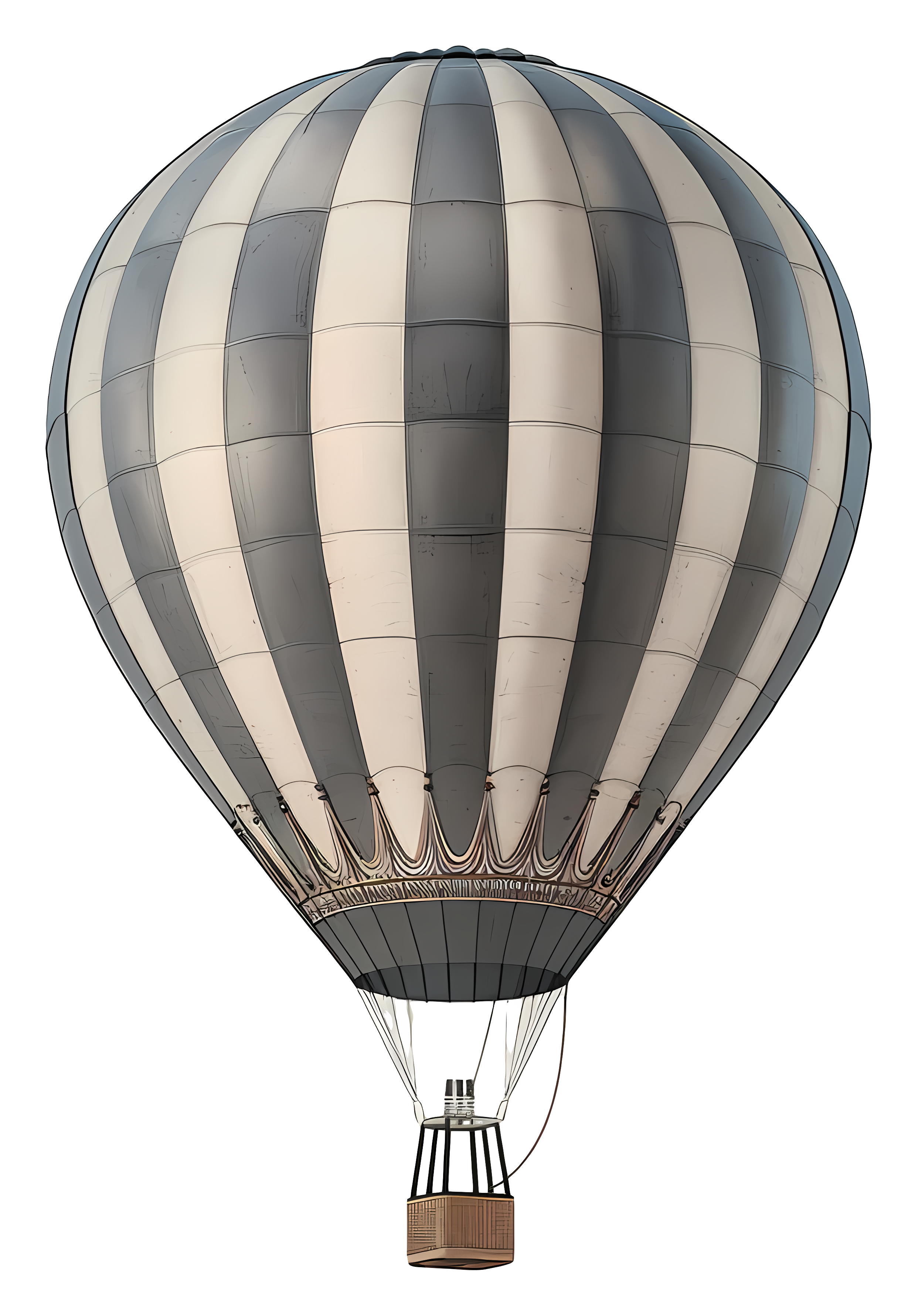 Black and white photo of hot air balloon Clipart