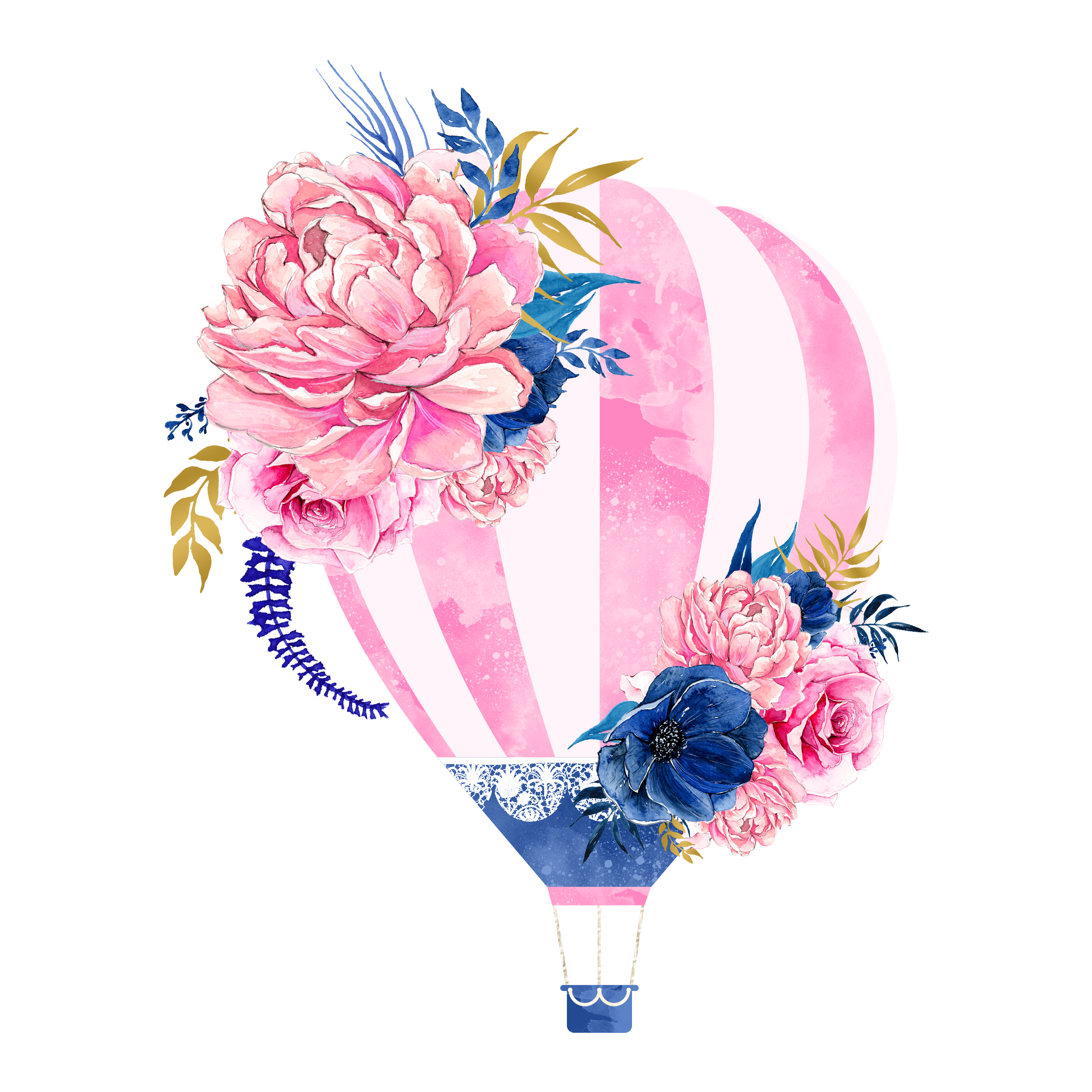 Hot Air Balloon Watercolor Clipart