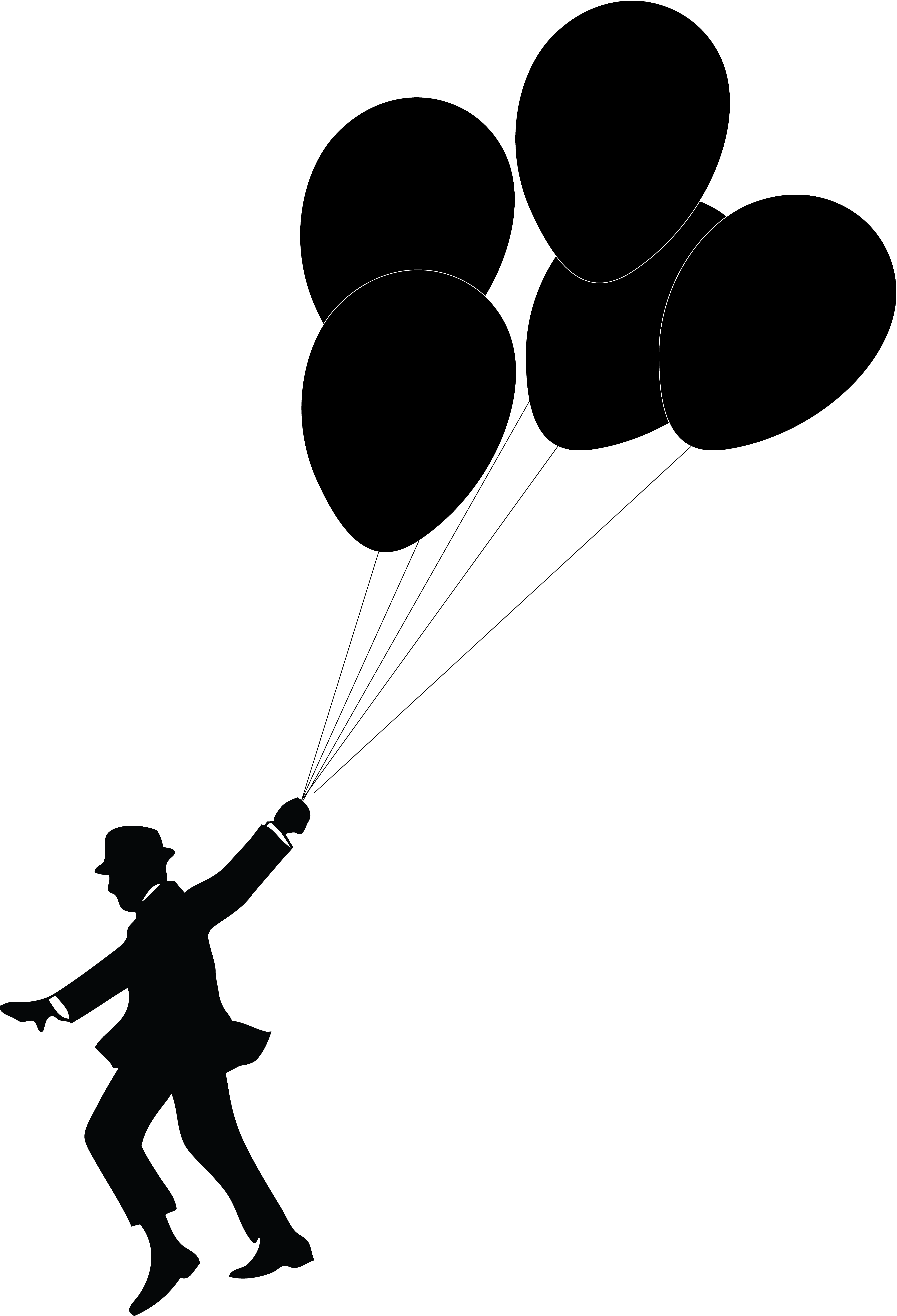 Balloon Black And White Clipart
