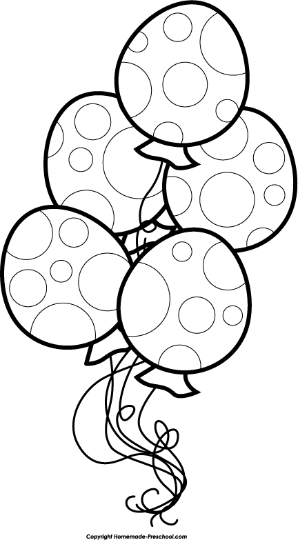 Balloon Black And White Clipart