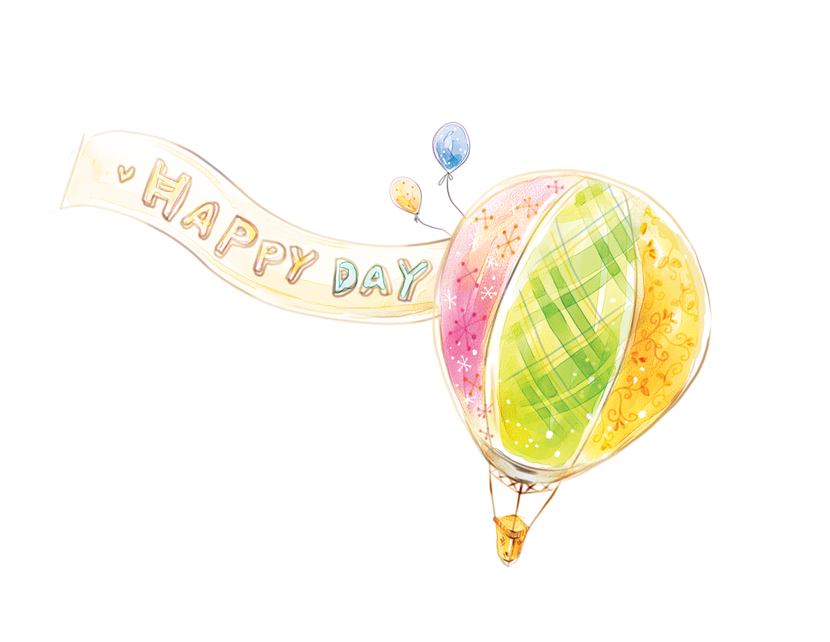 Hot Air Balloon Watercolor Clipart