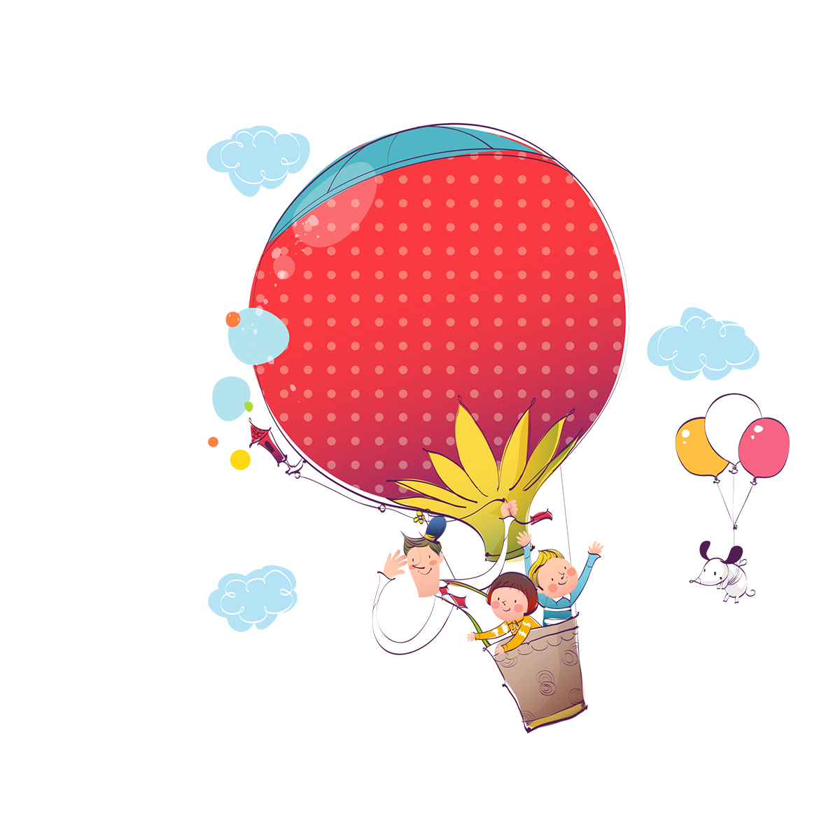 Hot Air Balloon Cartoon Clipart