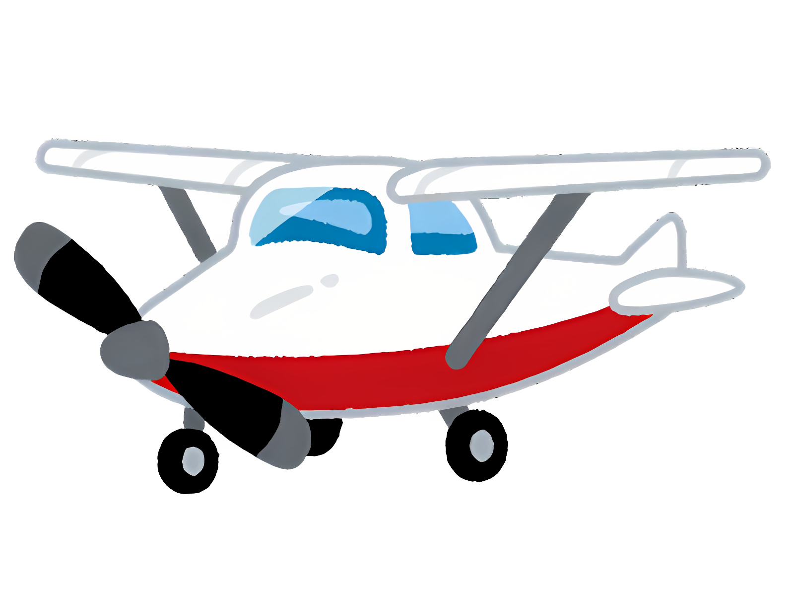 Small red and white airplane flying upwards Clipart