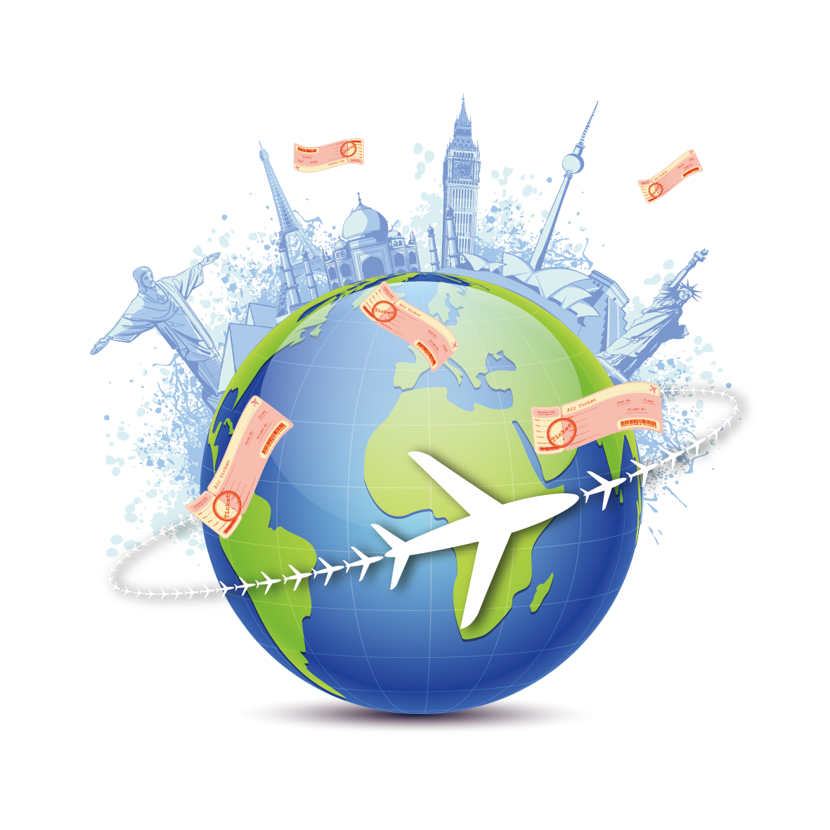 Travel World Map Clipart