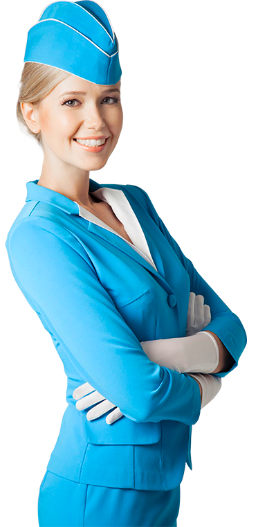 Flight Attendant Blue Clipart