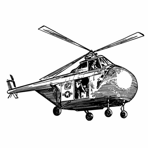 Helicopter Old Model Clipart
