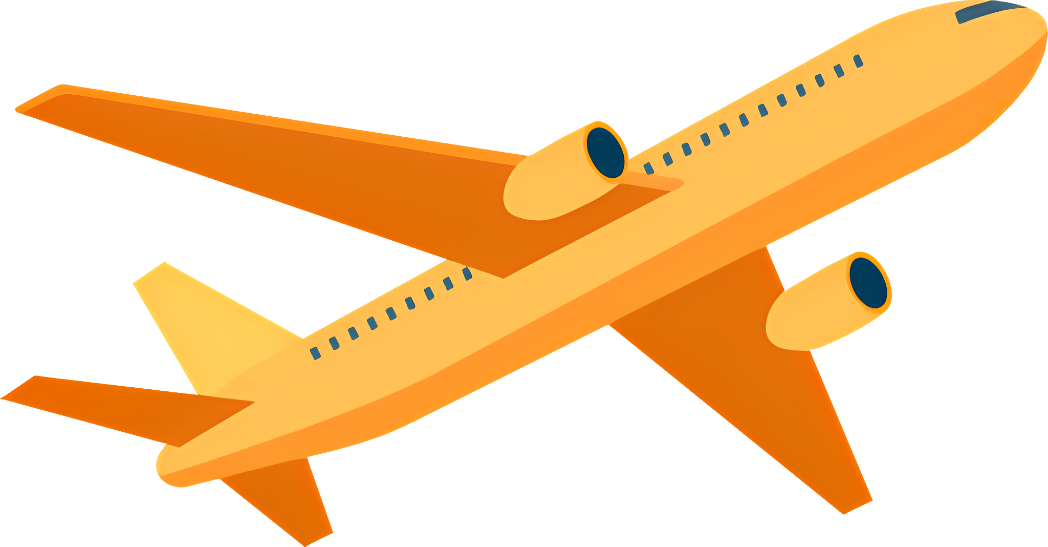 Yellow airplane flying in black background Clipart