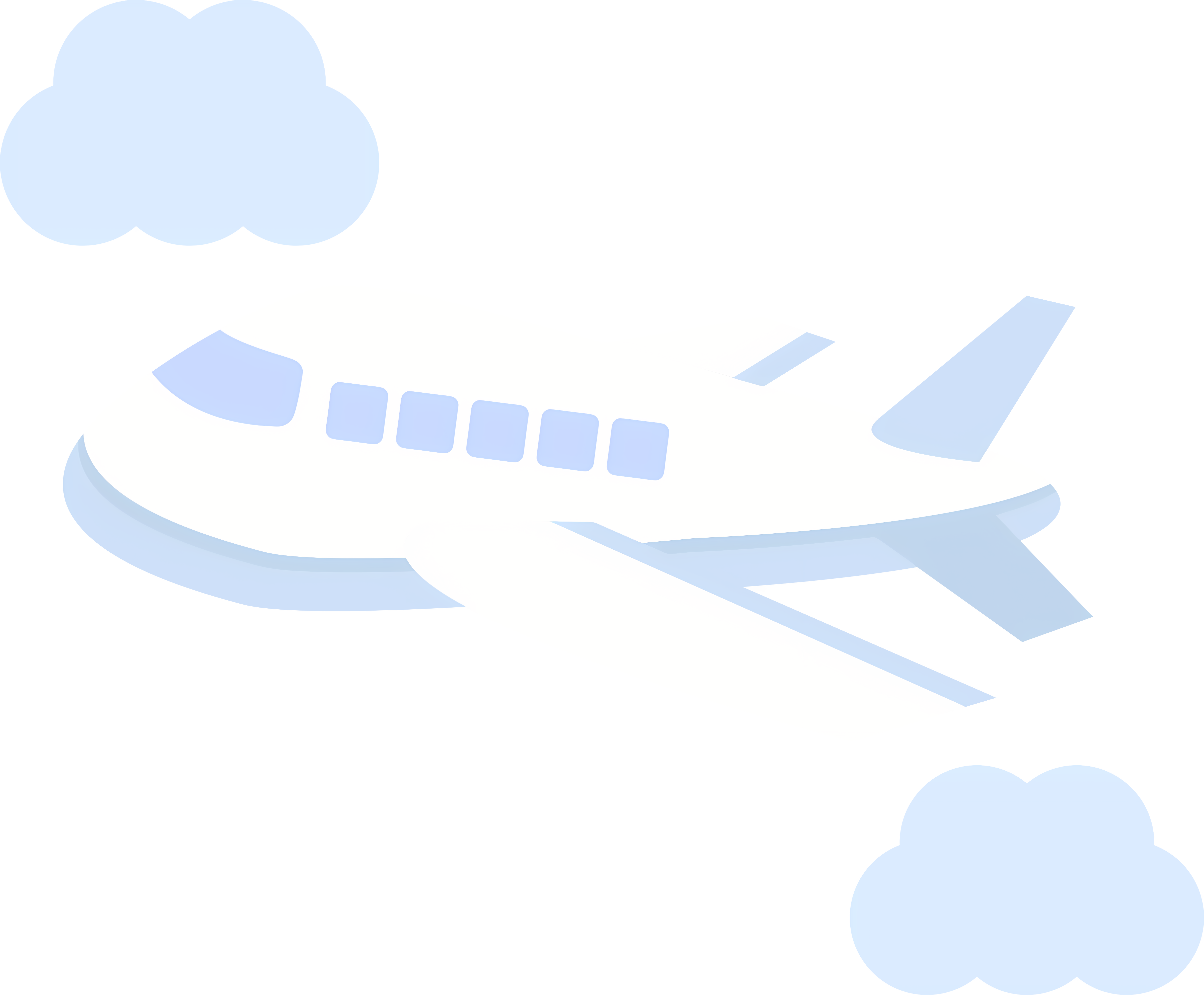 Square image of blue and white airplane flying Clipart